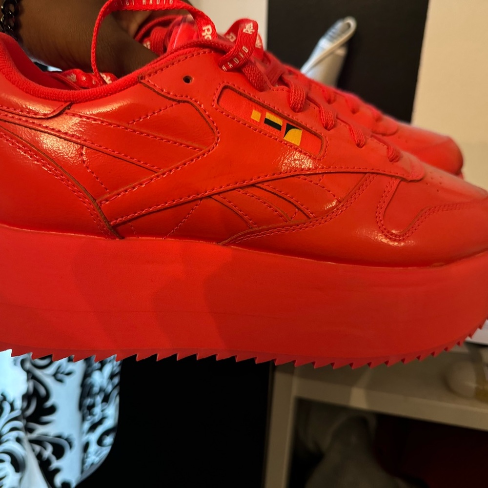 Reebok Classic Leather Triple Platform collab with Gigi Hadid.
